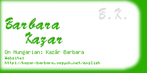 barbara kazar business card