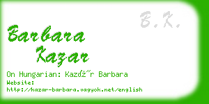 barbara kazar business card